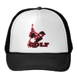 red golfer mesh hat