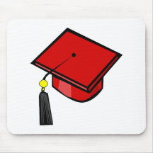 Red Graduation Cap Mousepads