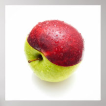 Red green apple poster