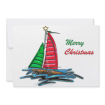 Red & Green Christmas Sailboat