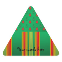Red green Christmas trees on green stripes