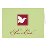Red green dove peace on earth custom business logo cards