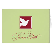 Red green dove peace on earth custom business logo cards