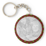 red green holiday photo frame key chain