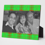 red green plaid Christmas photoframe Photo Plaque