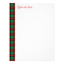 Red Green Plaid Custom Letterhead