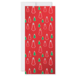Red green snowmen on red fade rack card design
