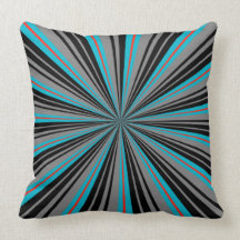 Red, Grey and Blue Striped Pillow