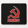 Red & Grey Feminist Hammer & Sickle PC Mouse Mat