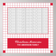 Red Grid Photo Poster