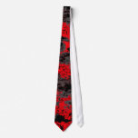Red Grunge Clouds Tie