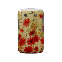 Red Grunge Floral Blackberry Bold Case-Mate Blackberry Case
