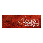red grunge skinny business card