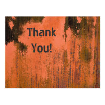 Red Grunge Thank You Post Card