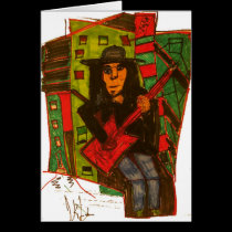 red guitar cards