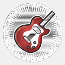 Red Guitar Sticker