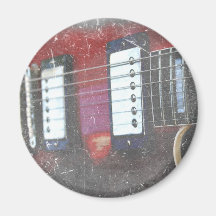 red guitar strings bridge grunge music design fridge magnet