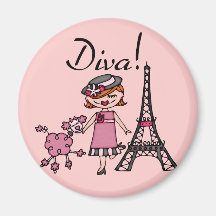 Red Hair Diva Magnets