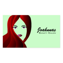 Red Hair Girl Business Cards- colour changeable