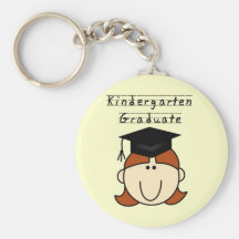 Red Hair Girl Kindergarten Graduate Key Chains
