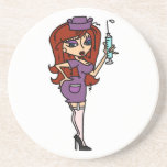 Red Hair Sexy Nurse T-shirts and Gifts Drink Coasters