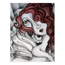 Red Hair Woman - Postcard