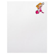 red haired pink baseball girl