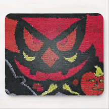 red halloween eyes mousepad