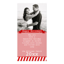 Red Happy Holiday Photo Card