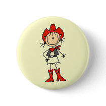 Red Hat Cowgirl Tshirts and Gifts Pin
