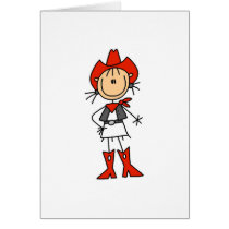 Red Hat Cowgirl Tshirts and Gifts Greeting Cards