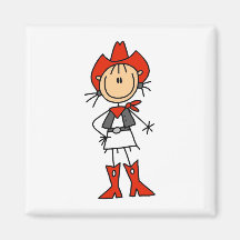 Red Hat Cowgirl Tshirts and Gifts Magnet