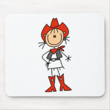 Red Hat Cowgirl Tshirts and Gifts Mouse Pads