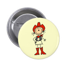 Red Hat Cowgirl Tshirts and Gifts Pin