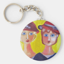 Red Hat Mother Daughter Keychain