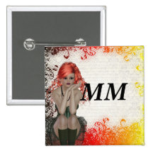 Red headed goth girl pins