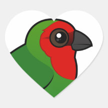 Red-headed Parrotfinch Heart Sticker
