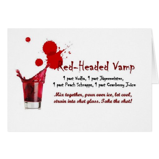 red-headed vamp drink recipe cards
