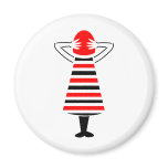Red Headed Woman Abstract Art Refrigerator Magnets