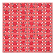 Red Heart and Crossbones Pattern Photo