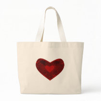 red heart canvas bag