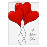 Red Heart Balloons Greeting Cards