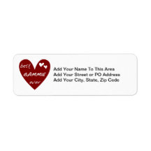 Red Heart Best Gammie Ever Tshirts and Gifts Return Address Labels