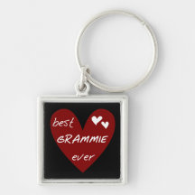 Red Heart Best Grammie Ever T-shirts and Gifts Keychain