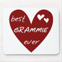 Red Heart Best Grammie Ever T-shirts and Gifts Mouse Pads