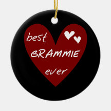 Red Heart Best Grammie Ever T-shirts and Gifts Christmas Ornament