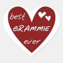Red Heart Best Grammie Ever T-shirts and Gifts Heart Sticker