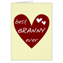 Red Heart Best Granny Ever Tshirts and Gifts Cards