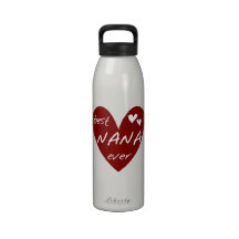 Red Heart Best Nana Ever Liberty Water Bottle
