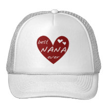 Red Heart Best Nana Ever T-shirts and Gifts Mesh Hats